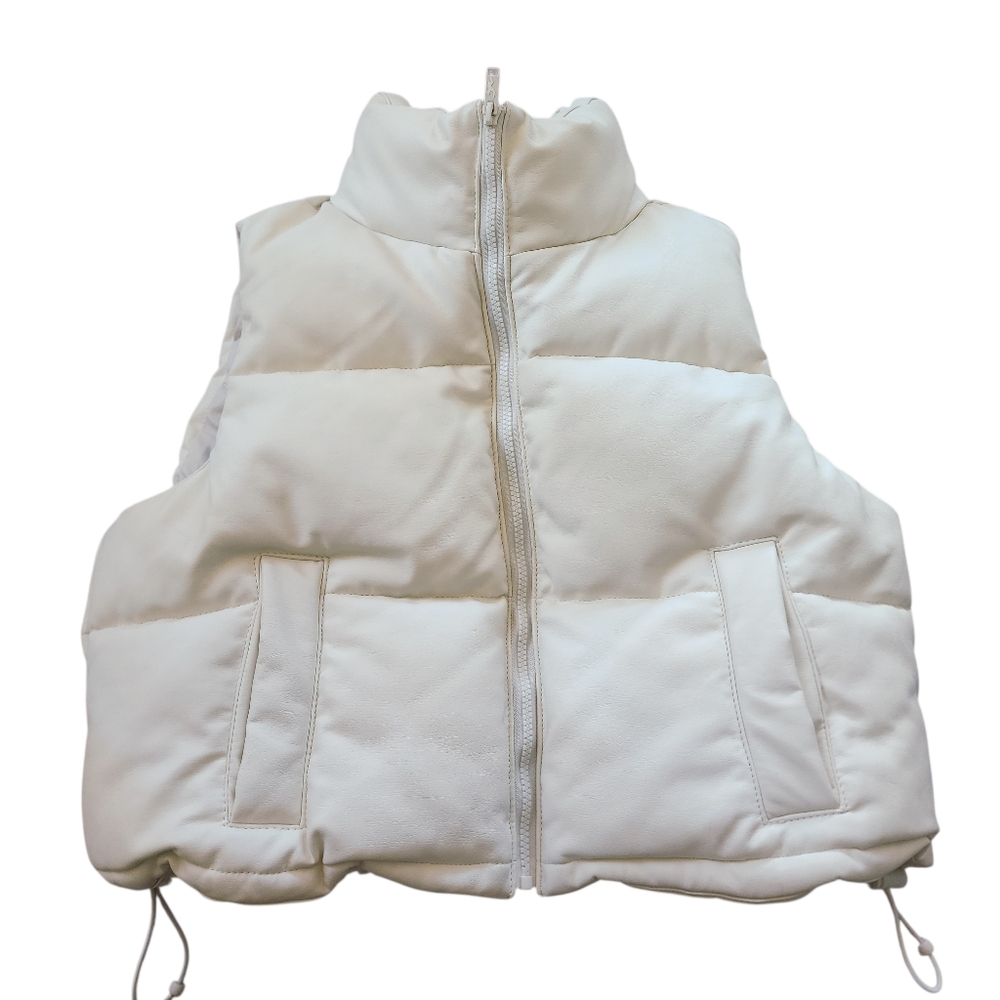 Kids White Puffer Vest